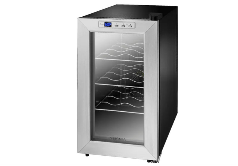 Insignia™ - 8-Bottle Wine Cooler - Stainless steel