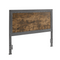 QUEEN SIZE Walker Edison Furniture 48" Industrial Wood and Metal Panel Headboard - Brown
