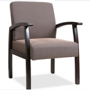 Lorell Deluxe Guest Chair, Taupe/Espresso (23.5"L x 24"W x 35"H)