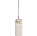Decor Therapy White Opal Glass and Crystal Pendant Light (4.75"L x 4.75"W x 7.75"H)