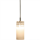 Decor Therapy White Opal Glass and Crystal Pendant Light (4.75"L x 4.75"W x 7.75"H)