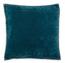 MoDRN Neo Luxury Whipstitch Velvet Decorative Throw Pillow, 20x20", Teal