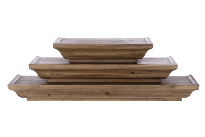kieragrace Muskoka Fitz Wood FLOATING Shelves - Walnut, 12", 18", 24", Set of 3