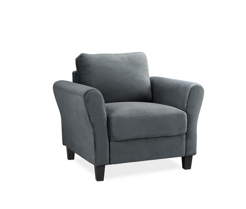 Lifestyle Solutions CCWENKS1M26DGRA Westin Rolled Arm Chair, Dark Grey