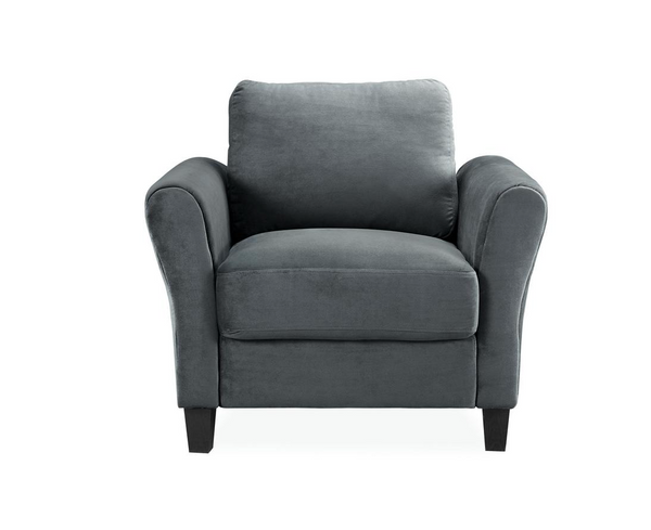 Lifestyle Solutions CCWENKS1M26DGRA Westin Rolled Arm Chair, Dark Grey