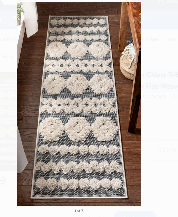 Well Woven Bellagio Chiara Tribal Moroccan Grey 2'3" x 7'3" High-Low Flat-Weave Runner Rug