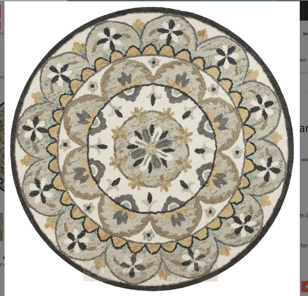 6' ROUND Lr Resources Dazzle 54100 Gray - Cream Area Rug