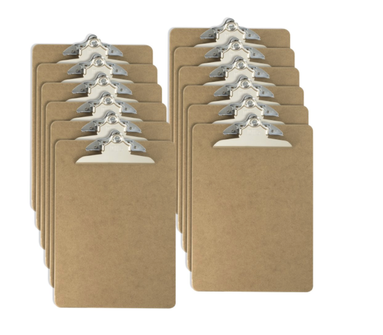 OfficeMate OIC Wood Clipboard, Letter Size, Recycled, 12 Per Pack (83712)