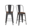 SET OF 2 Logan Gray/Brown Bar Stool Set