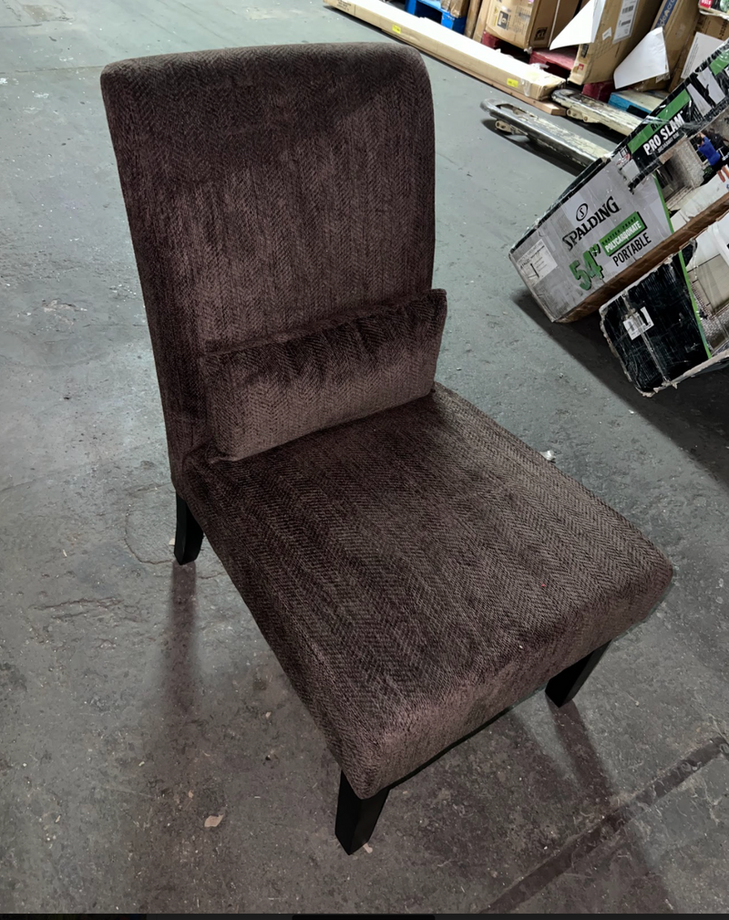 Roundhill Pisano Fabric Armless Contemporary Accent Chair with Pillow BROWN