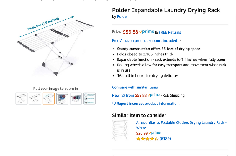 BRAND NEW Polder Expandable Laundry Drying Rack (4488299216945)