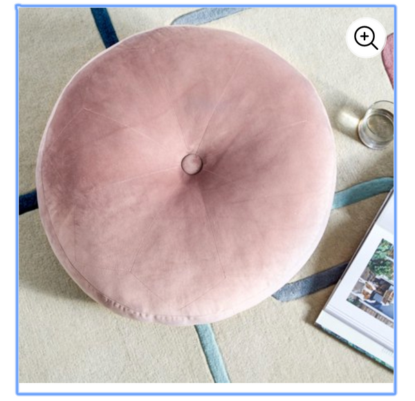 MoDRN Circular Velvet Floor Pillow, Mauve