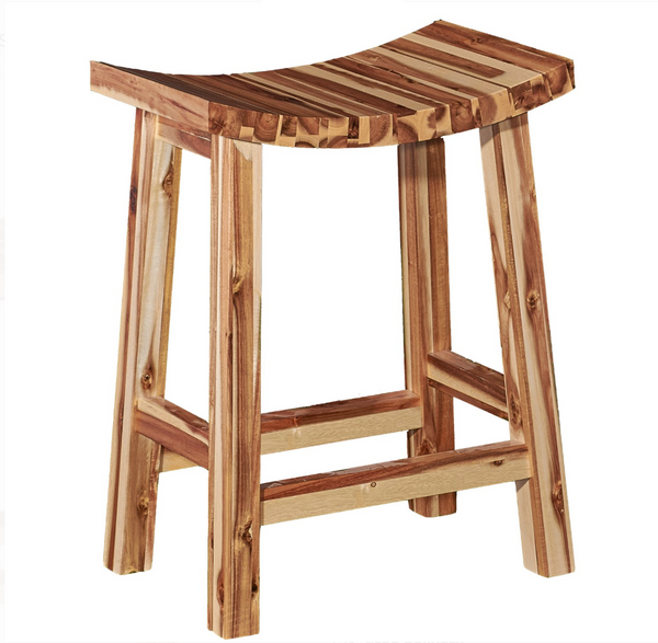 Dale Saddle Bar Stool, Light Natural (20"W x 12.25"D x 30"H)