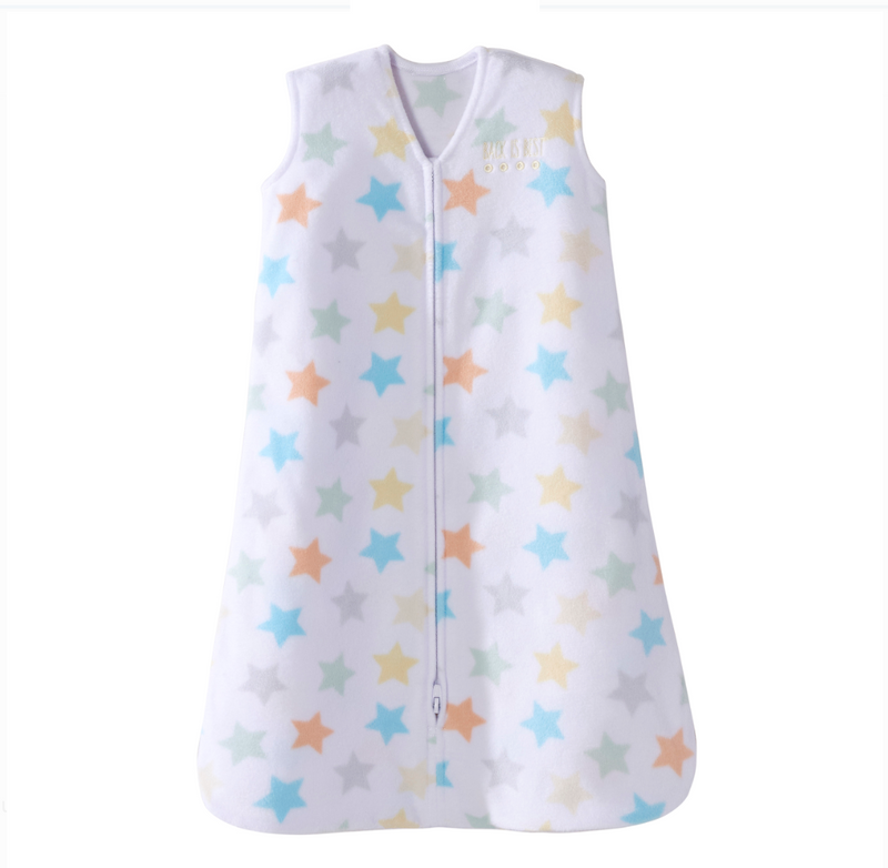 HALO Safe Dreams Wearable Blanket, Microfleece, Multi Star, Size Medium (16-24 lb)
