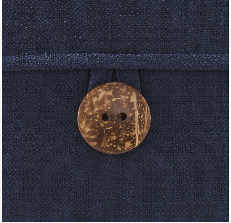 18" x 18" Mainstays Dynasty Coconut Button Accent Decorative Throw Pillow, Indigo