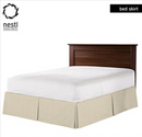 KING 14" Nestl Bedding Tailored Pleated Bed Skirt Double Brushed Microfiber Dust Ruffle, Cream