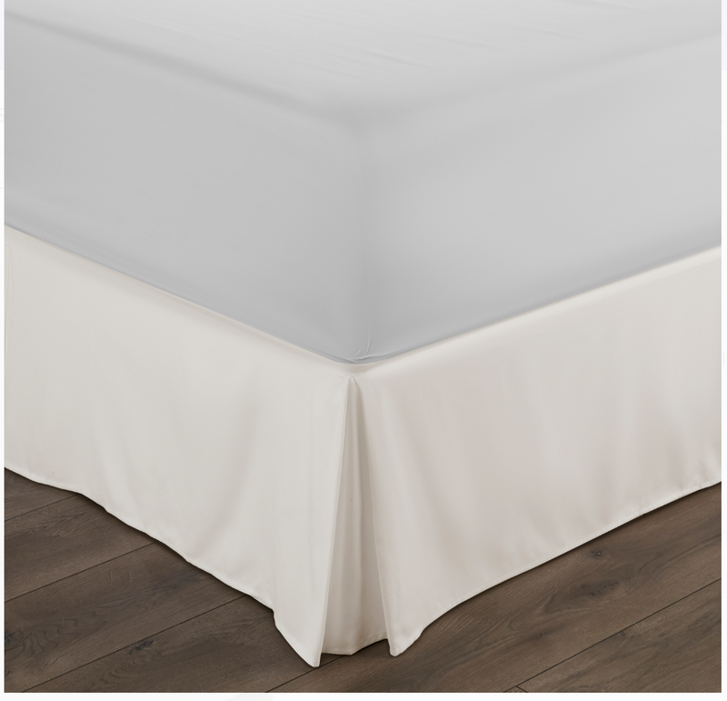 KING Noble Linens Premium Pleated Bed Skirt, Off White, 78" L x 80" W with 14” Drop