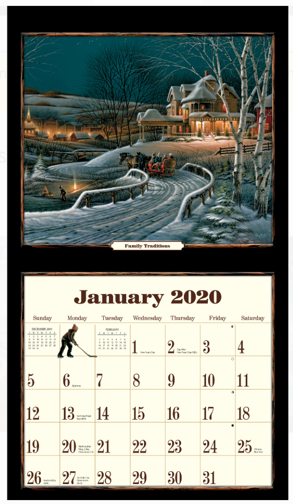 LANG Terry Redlin 2020 Wall Calendar
