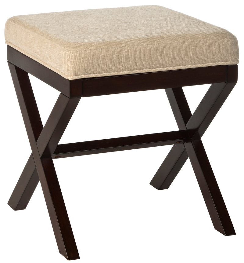 Hillsdale Furniture Morgan Upholstered Backless Vanity Stool, Golden Beige