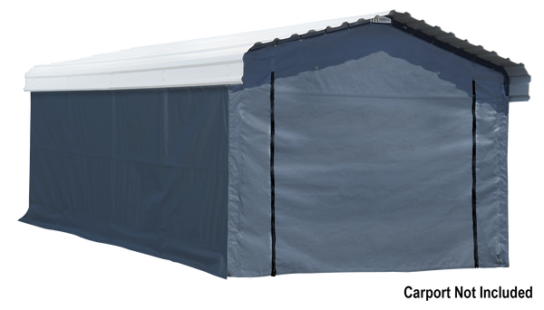 Arrow Enclosure Kit for 12 x 20 ft. Carport Grey (Metal Carport Not Included, Fabric Cover Only) (4352987627569)