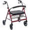 DMI Extra-Wide Rollator Walker with Seat and Basket Burgundy, Folding