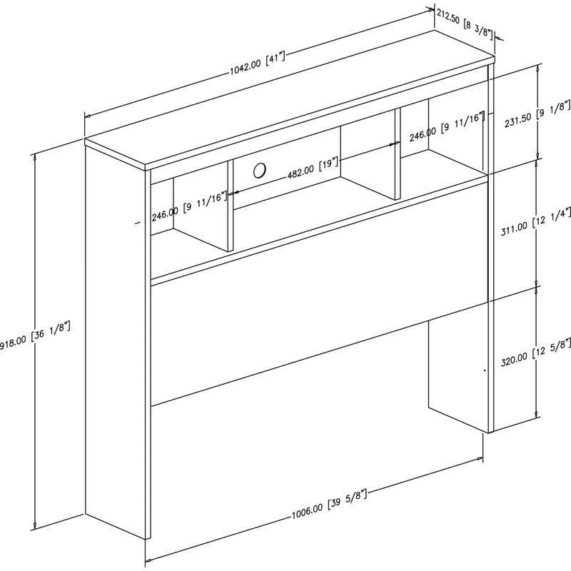 South Shore Spark Bookcase Headboard, Twin, White