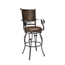 Powell Big & Tall Copper Stamped Back Bar Stool with Arms, Bronze