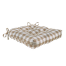Achim Buffalo Check Polyester/Cotton Tufted Chair Seat Cushions - Taupe - Set of Two
