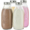 Estilo Dairy Reusable Glass Milk Bottles With Metal Lids