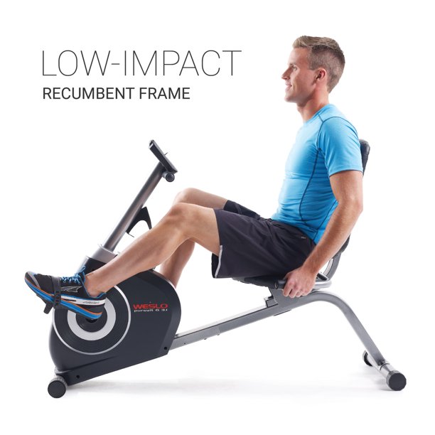 Weslo Pursuit G 3.1 Recumbent Exercise Bike with Tablet Holder and Inertia-Enhanced Flywheel