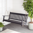 Better Homes & Gardens Delahey Hanging Wood Porch Swing DARK BROWN
