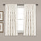 PAIR Lush Decor Avon Ruffle 63" x 54" Solid White 100% Polyester 3" Rod Pocket Single Window Panel