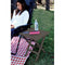 Camco 21048 51886 Mocha Large Adirondack Portable Outdoor Folding Side Table,