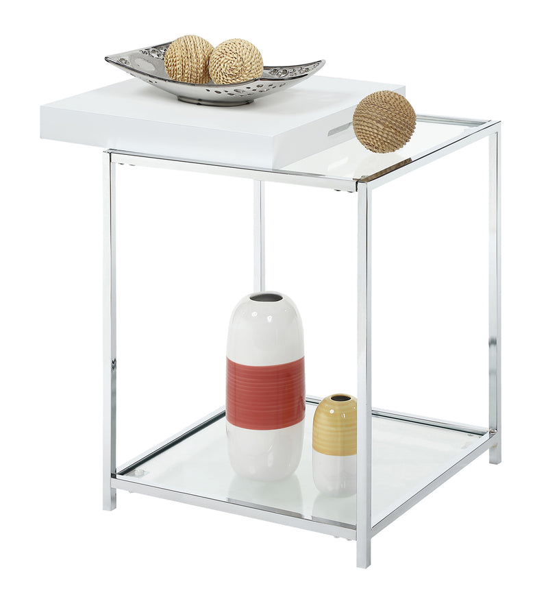 Convenience Concepts Palm Beach End Table with Tray 18"L x 18"W x 24"H