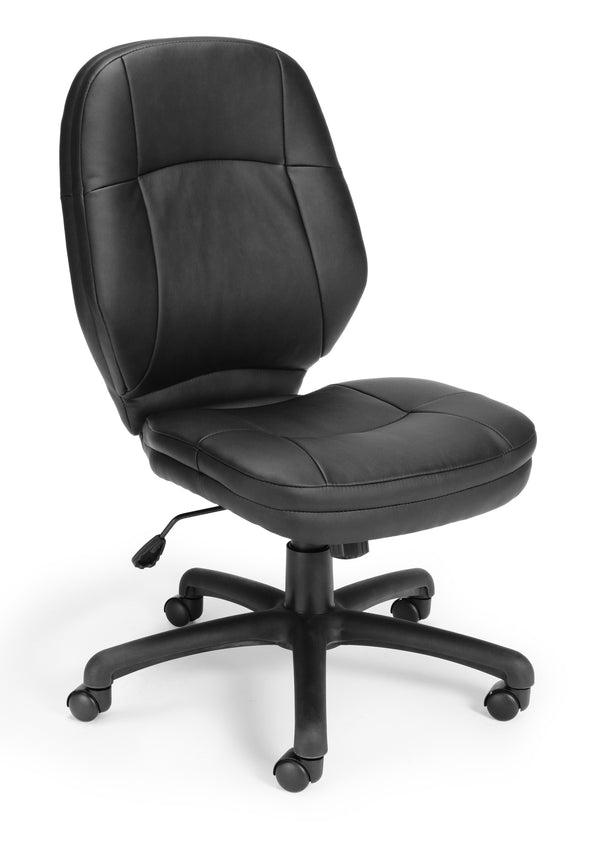 OFM Core Collection Stimulus Series Leatherette Executive Mid-Back Armless Office Chair, in Black (521-LX-T)