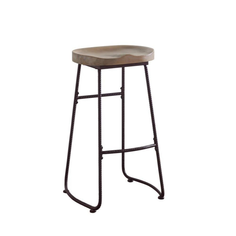Simple Relax Backless Bar Stool, Driftwood and Dark Bronze 30" tall