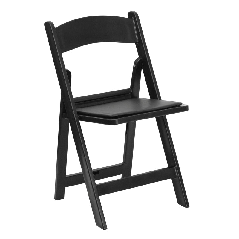 Flash Furniture HERCULES Series 1000 lb. Capacity Resin Folding Chair with Black Vinyl Padded Seat
