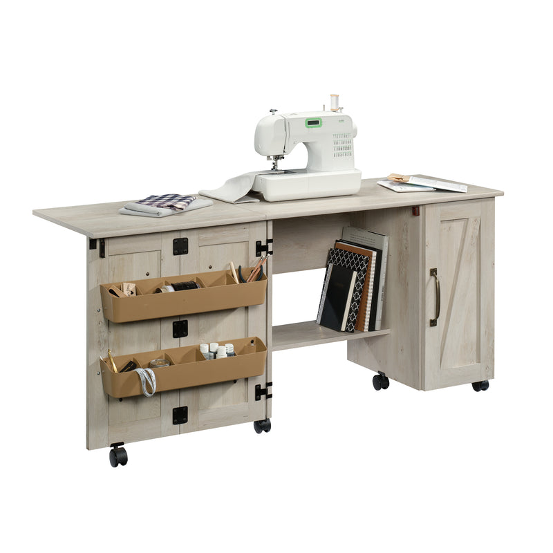 Better Homes & Gardens Modern Farmhouse Wood Sewing Table, Rustic White