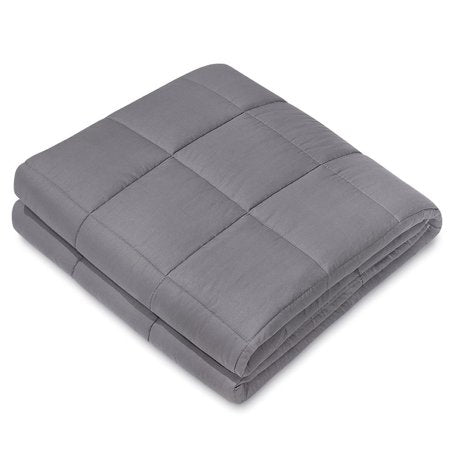 NEX Gray Weighted Blanket (40" x 60", 15 lbs) 100% Cotton Luxury Weighted Blanket, Light Gray