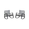 2-Piece Outdoor Rocker Set- Black Frame & Gray Cushions OUTDOOR ROCKING CHAIRS