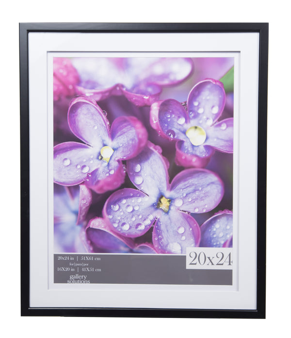 Gallery Solutions 20x24 Black Frame, Double Matted to 16x20 (4256670285891)