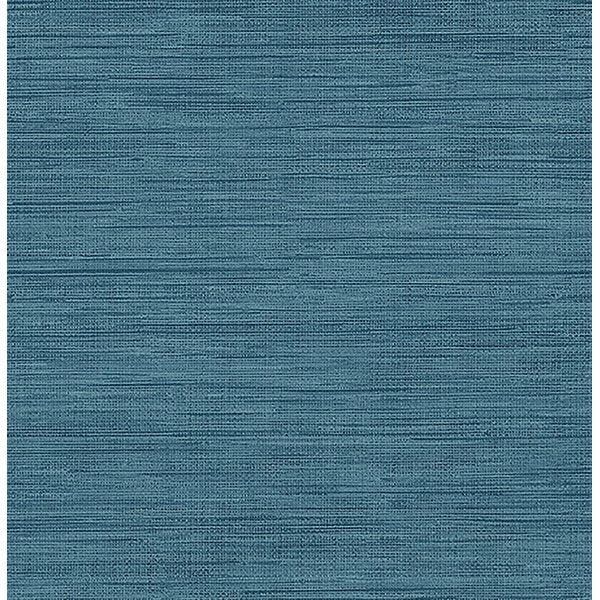 56.4 square feet Brewster Sea Grass Blue Faux Grasscloth Wallpaper