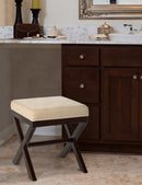 Hillsdale Furniture Morgan Upholstered Backless Vanity Stool, Golden Beige