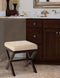 Hillsdale Furniture Morgan Upholstered Backless Vanity Stool, Golden Beige