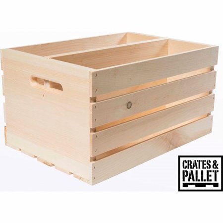 18"W x 12.5"D x 9.5"H Crates and Pallet Divided Large Wood Crate (3961499091011)