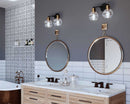 Hansford Collection 2-Light Antique Bronze Clear Glass Coastal Bath Vanity Light