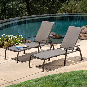 ($100 each) AGIO OUTDOOR CHAISE LOUNGE STACKABLE Aluminum Frame