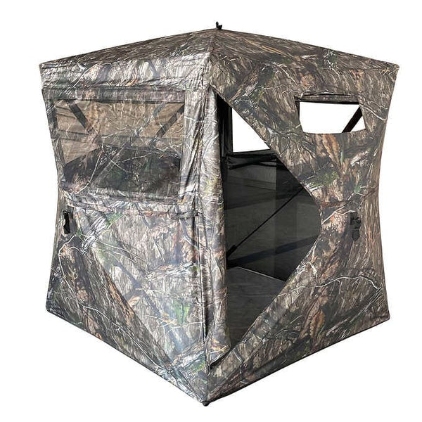 Sports Afield 180 Degree 3 Person See Through Hunting Ground Blind with Chair