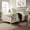 FULL SIZE VICTORIAN IRON METAL BED - ANTIQUE WHITE, FULL