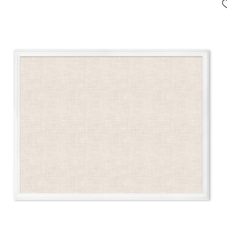 U Brands Linen Bulletin Board, 40" x 30", White Decor Frame, 2917U